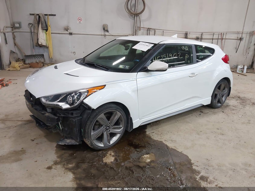 2013 Hyundai Veloster VIN KMHTC6AE8DU179027 IAAI salvage auction — FRONT END, Salvage (Pennsylvania), sold $500 on 2026-07-16 (photo 2)