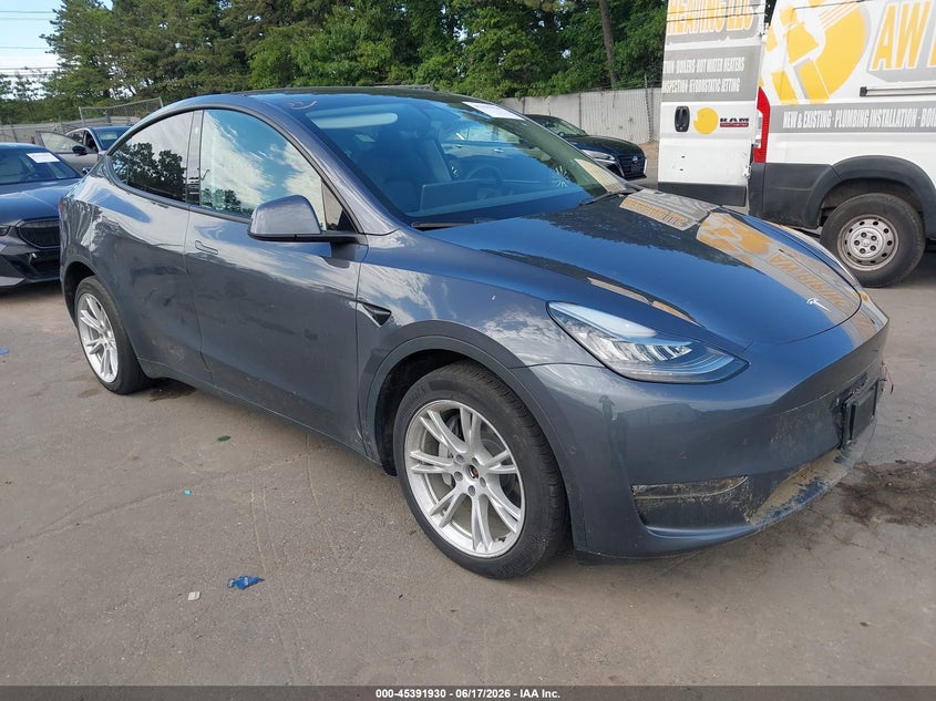 2022 Tesla Model y VIN 7SAYGDEE5NF398442 IAAI salvage auction — WATER/FLOOD, Mv-907A (New York), sold $11,800 on 2026-07-07 (photo 1)
