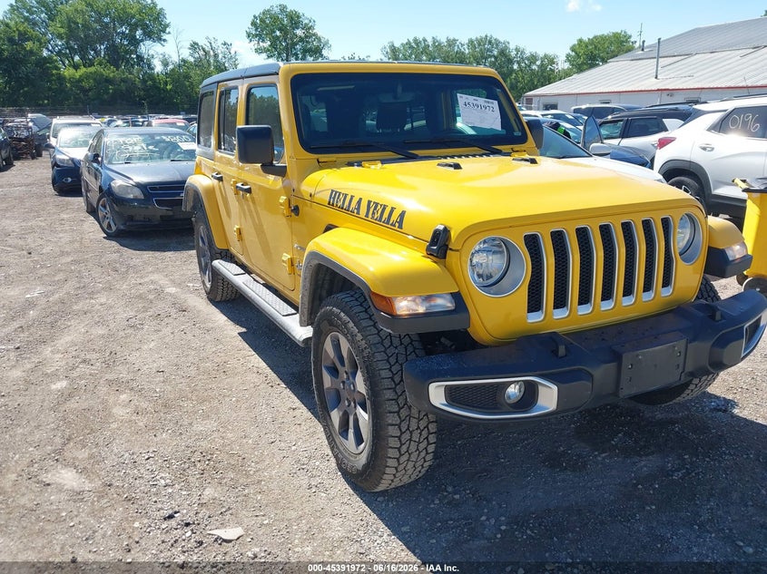 2020 Jeep Wrangler / VIN 1C4HJXEN7LW151870 IAAI salvage auction — RIGHT REAR, Salvage Title, sold $8,200 on 2026-08-21 (photo 1)