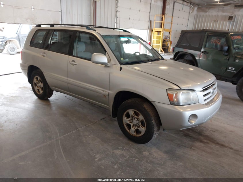 2006 Toyota Highlander VIN JTEGD21A360134737 IAAI salvage auction — NORMAL WEAR, Clear (Michigan), sold $575 on 2026-07-21 (photo 1)