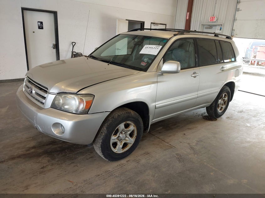 2006 Toyota Highlander VIN JTEGD21A360134737 IAAI salvage auction — NORMAL WEAR, Clear (Michigan), sold $575 on 2026-07-21 (photo 2)