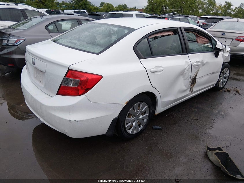 2012 Honda Civic VIN 2HGFB2F53CH561023 IAAI salvage auction — FRONT END, Salvage Title, sold $275 on 2026-07-17 (photo 4)