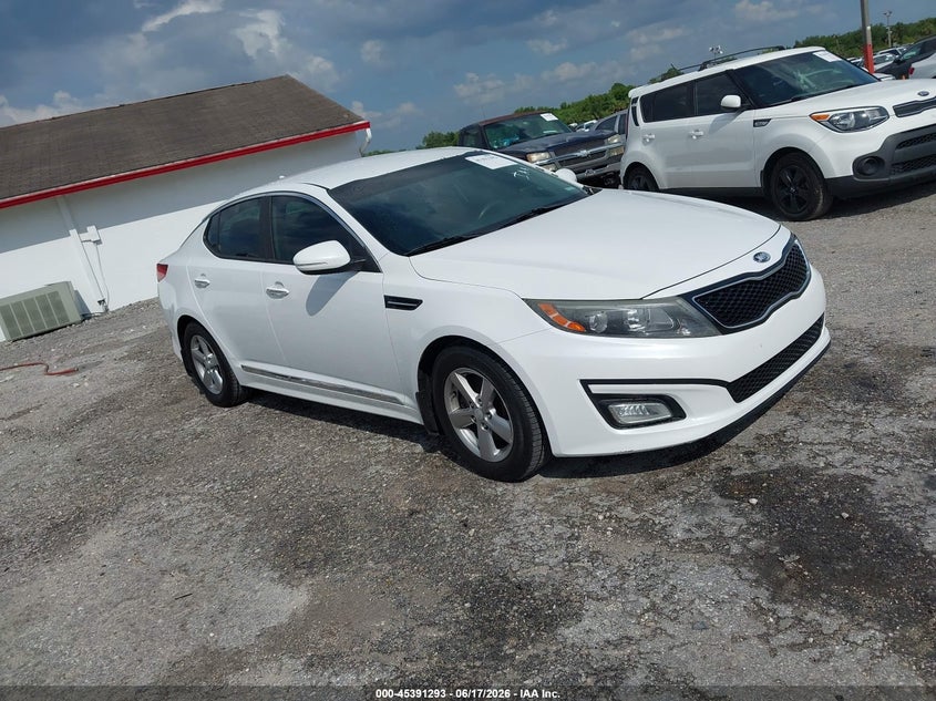 2014 Kia Optima VIN 5XXGM4A75EG333676 IAAI salvage auction — NORMAL WEAR, Clear (Florida), sold $1,050 on 2026-07-29 (photo 1)