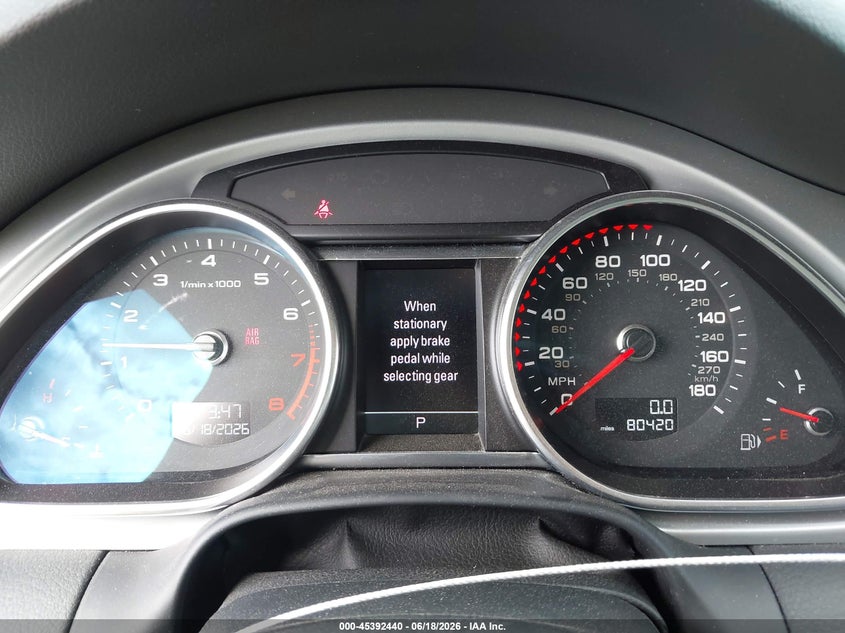 2013 Audi Q7 VIN WA1DGAFEXDD006158 IAAI salvage auction — FRONT END, Salvage (Montana), sold $2,850 on 2026-07-22 (photo 7)