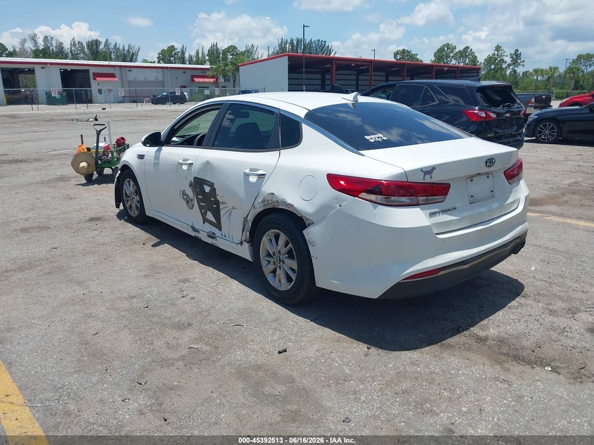 2016 Kia Optima VIN KNAGT4L35G5101502 IAAI salvage auction — LEFT SIDE, Rebuildable (Florida), sold $1,350 on 2026-07-27 (photo 3)