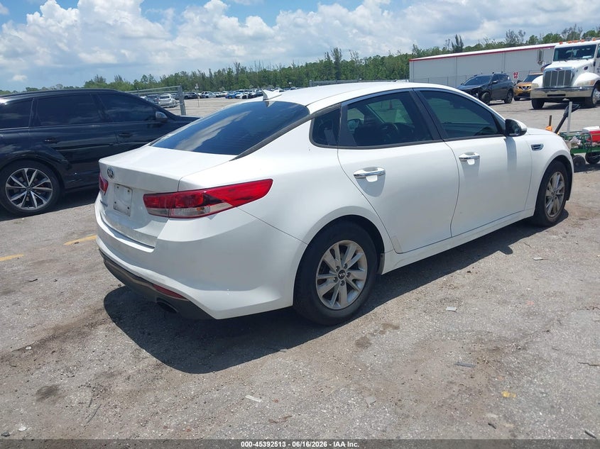 2016 Kia Optima VIN KNAGT4L35G5101502 IAAI salvage auction — SIDE, Rebuildable (Florida), sold $1,200 on 2026-07-26 (photo 4)