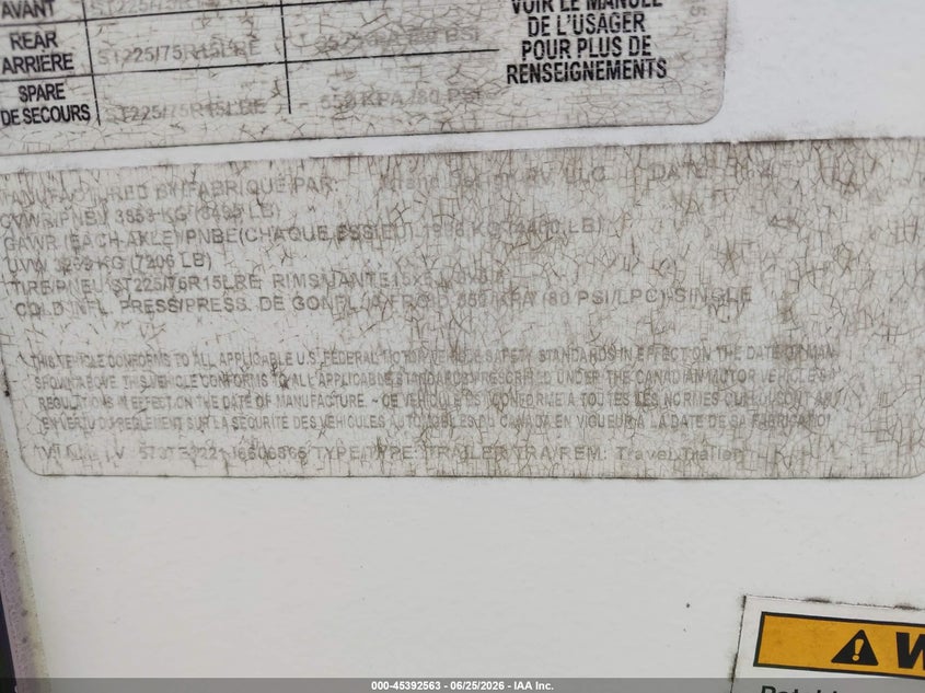2018 Grand design Other VIN 573TE3221J6606865 IAAI salvage auction — HAIL, Clear (Oklahoma), sold $6,550 on 2026-09-22 (photo 9)