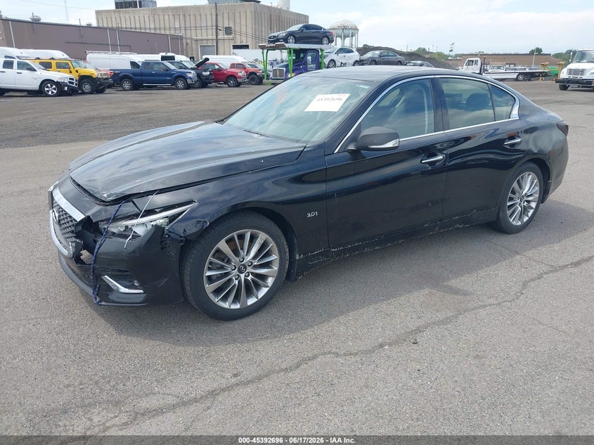 2019 Infiniti Q50 VIN JN1EV7AR8KM558187 IAAI salvage auction — LEFT FRONT, Clear (New Jersey), sold $6,000 on 2026-07-27 (photo 2)
