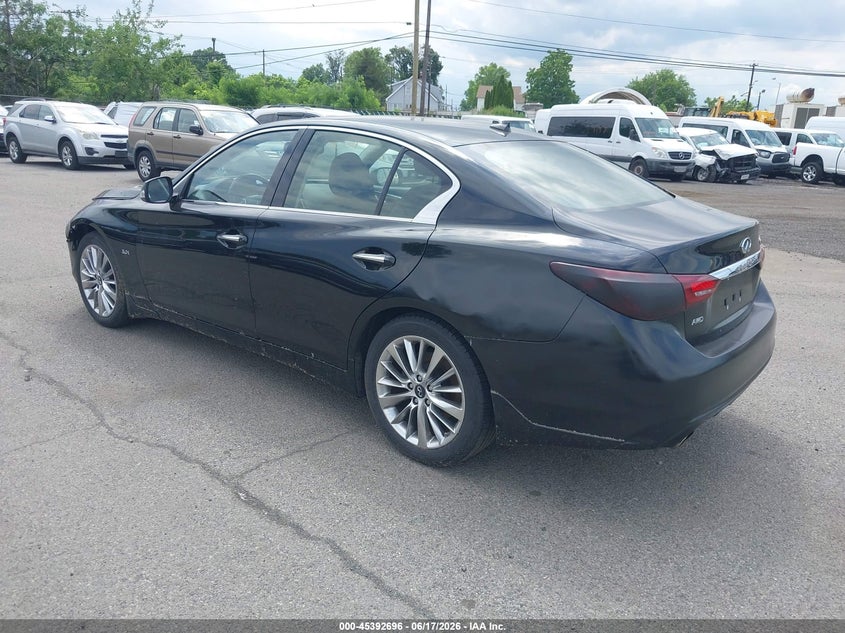 2019 Infiniti Q50 VIN JN1EV7AR8KM558187 IAAI salvage auction — LEFT FRONT, Clear (New Jersey), sold $6,000 on 2026-07-27 (photo 3)