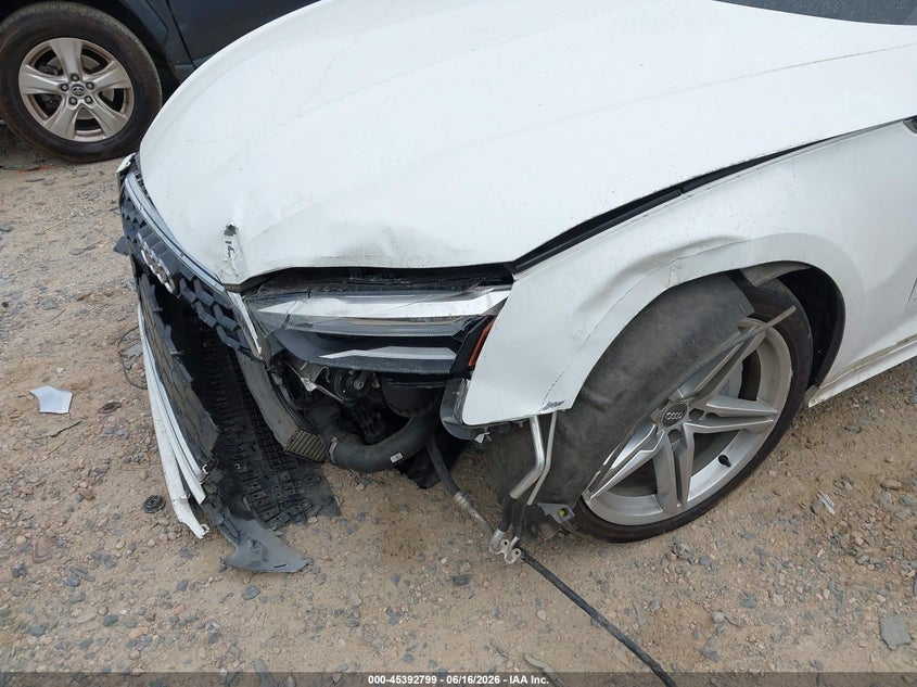 2021 Audi A5 VIN WAUDACF53MA014815 IAAI salvage auction — FRONT END, Salvage (North Carolina), sold $3,650 on 2026-07-31 (photo 6)