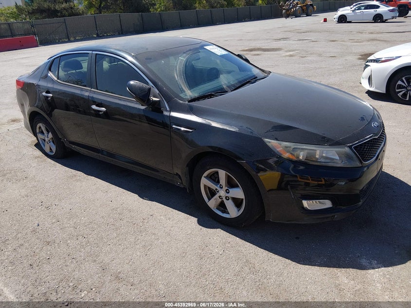 2014 Kia Optima VIN 5XXGM4A76EG308110 IAAI salvage auction — LEFT SIDE, Salvage (California), sold $800 on 2026-07-13 (photo 1)