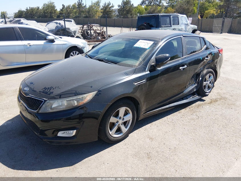 2014 Kia Optima VIN 5XXGM4A76EG308110 IAAI salvage auction — LEFT SIDE, Salvage (California), sold $800 on 2026-07-13 (photo 2)