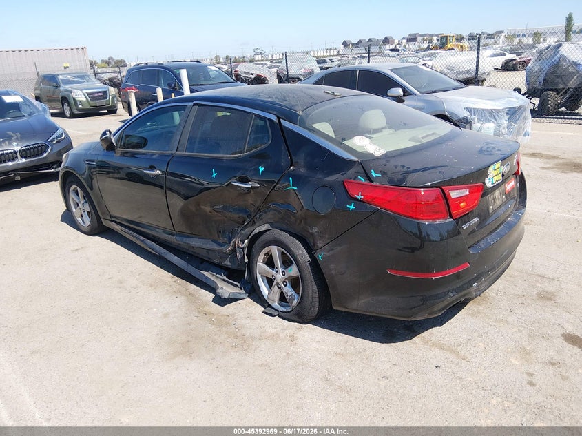 2014 Kia Optima VIN 5XXGM4A76EG308110 IAAI salvage auction — LEFT SIDE, Salvage (California), sold $800 on 2026-07-13 (photo 3)