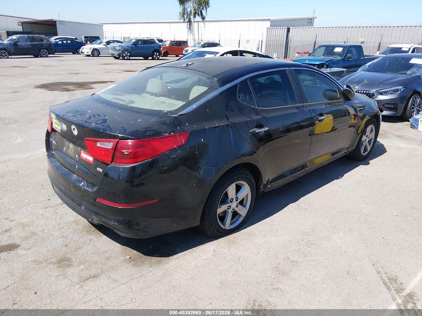 2014 Kia Optima VIN 5XXGM4A76EG308110 IAAI salvage auction — LEFT SIDE, Salvage (California), sold $800 on 2026-07-13 (photo 4)