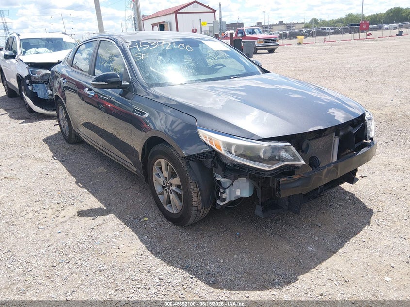 2017 Kia Optima VIN 5XXGT4L17HG174241 IAAI salvage auction — FRONT END, Clear (Indiana), sold $1,825 on 2026-07-15 (photo 1)