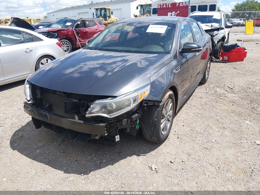 2017 Kia Optima VIN 5XXGT4L17HG174241 IAAI salvage auction — FRONT END, Clear (Indiana), sold $1,825 on 2026-07-15 (photo 2)
