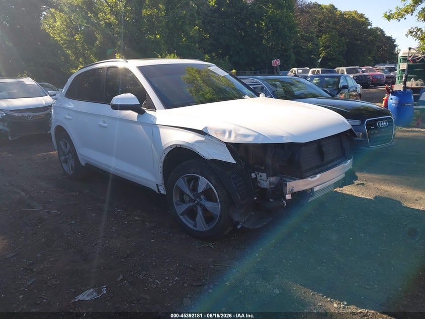 2020 Audi Q5 VIN WA1ANAFY7L2091568 IAAI salvage auction — FRONT END, Mv-907A (New York), sold $7,500 on 2026-07-14 (photo 1)