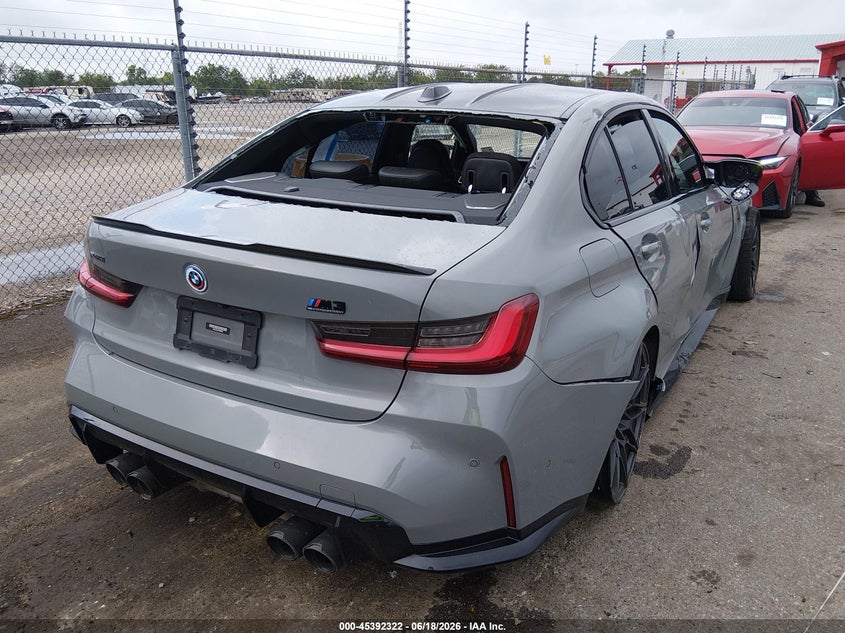 2023 BMW M3 VIN WBS43AY02PFN85456 IAAI salvage auction — RIGHT SIDE, Salvage (Louisiana), sold $31,200 on 2026-07-30 (photo 4)