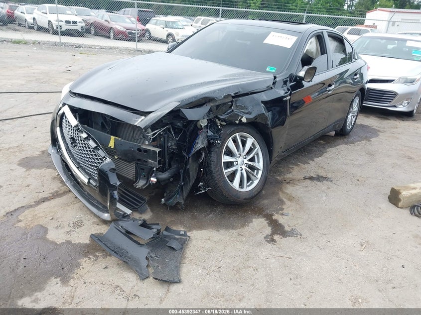 2017 Infiniti Q50 VIN JN1CV7AR5HM682238 IAAI salvage auction — LEFT FRONT, Salvage (Virginia), sold $1,475 on 2026-08-01 (photo 2)