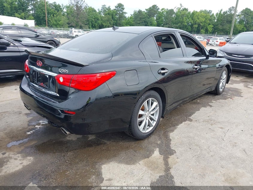 2017 Infiniti Q50 VIN JN1CV7AR5HM682238 IAAI salvage auction — LEFT FRONT, Salvage (Virginia), sold $1,475 on 2026-08-01 (photo 4)