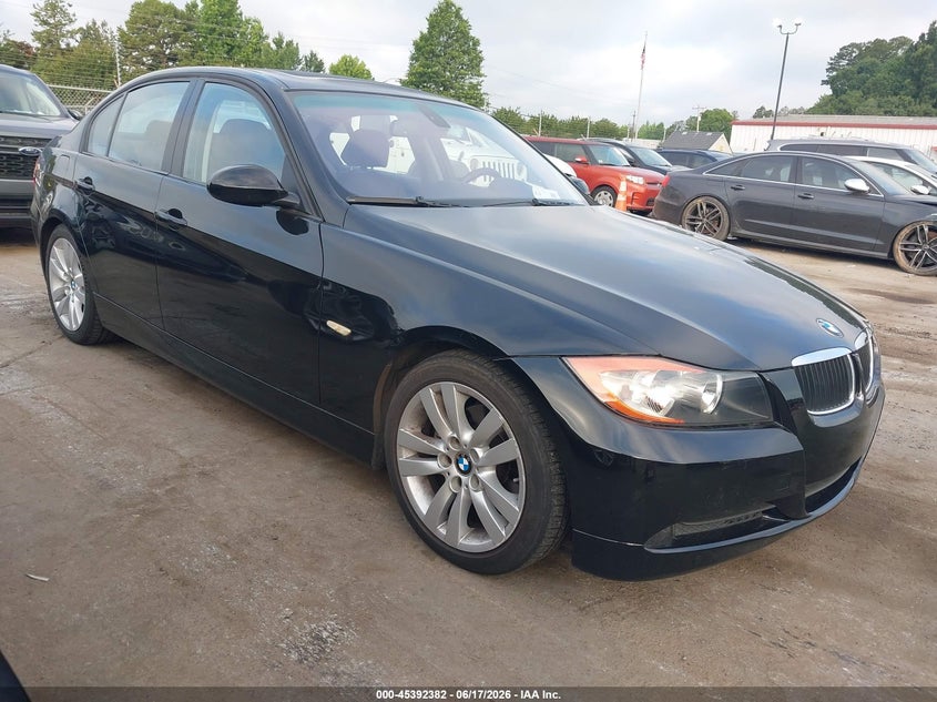 2007 BMW 3 series VIN WBAVA33557KX75272 IAAI salvage auction — LEFT SIDE, Salvage (North Carolina), sold $1,250 on 2026-07-06 (photo 1)