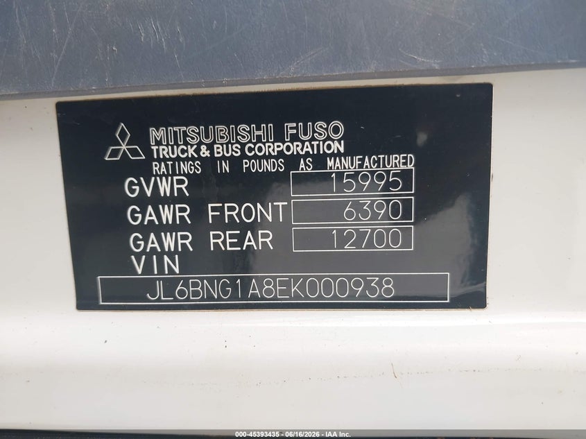 2014 Mitsubishi fuso truck Fe VIN JL6BNG1A8EK000938 IAAI salvage auction — ALL OVER, Clear (Massachusetts), sold $525 on 2026-07-22 (photo 8)