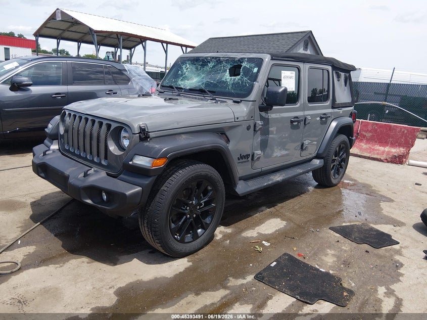 2022 Jeep Wrangler / VIN 1C4HJXDG9NW132002 IAAI salvage auction — REAR END, Salvage Title, sold $8,600 on 2026-08-21 (photo 2)