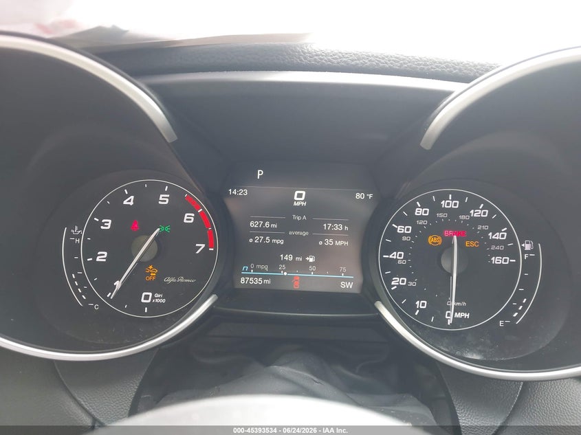 2020 Alfa romeo Giulia VIN ZARFAMANXL7638802 IAAI salvage auction — HAIL, Salvage Title, sold $5,275 on 2026-09-09 (photo 7)