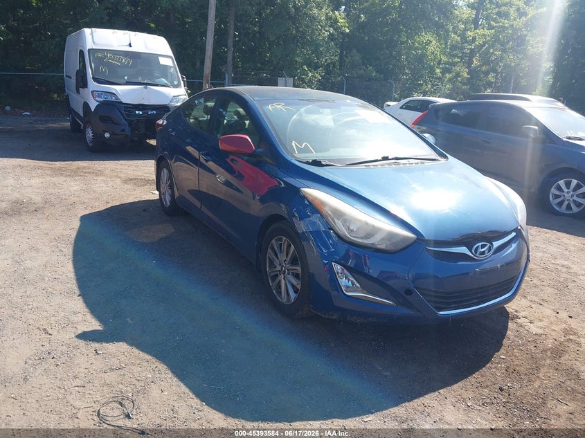 2015 Hyundai Elantra VIN KMHDH4AE9FU320930 IAAI salvage auction — FRONT END, Salvage - 75% Or Less (Maryland), sold $875 on 2026-08-01 (photo 1)