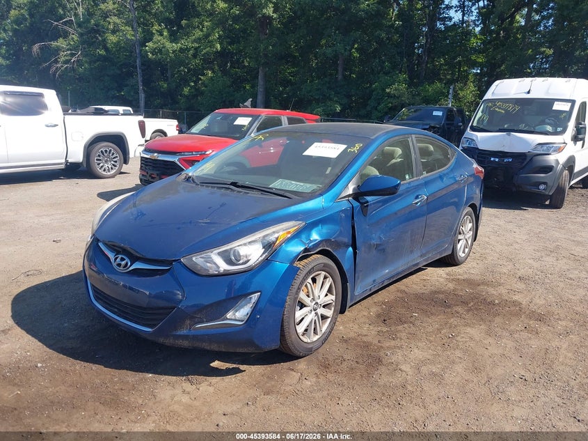 2015 Hyundai Elantra VIN KMHDH4AE9FU320930 IAAI salvage auction — FRONT END, Salvage - 75% Or Less (Maryland), sold $875 on 2026-08-01 (photo 2)