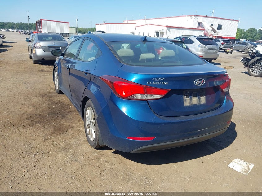 2015 Hyundai Elantra VIN KMHDH4AE9FU320930 IAAI salvage auction — FRONT END, Salvage - 75% Or Less (Maryland), sold $875 on 2026-08-01 (photo 3)