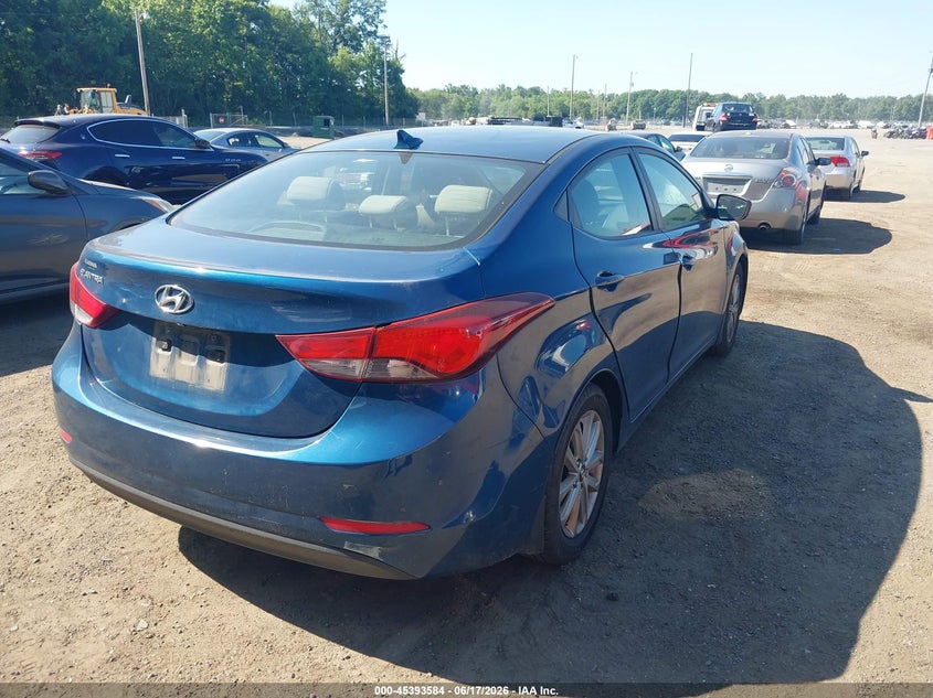 2015 Hyundai Elantra VIN KMHDH4AE9FU320930 IAAI salvage auction — FRONT END, Salvage - 75% Or Less (Maryland), sold $875 on 2026-08-01 (photo 4)