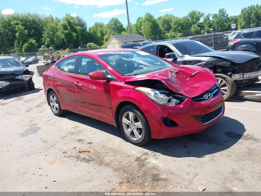 2012 Hyundai Elantra VIN KMHDH4AE1CU461292 IAAI salvage auction — FRONT END, Salvage (Connecticut), sold $450 on 2026-07-09 (photo 1)