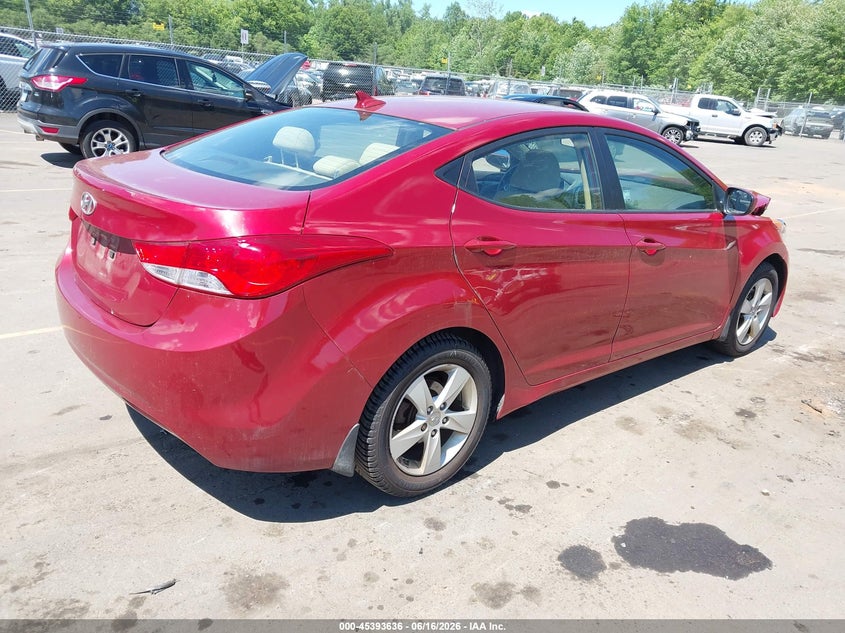 2012 Hyundai Elantra VIN KMHDH4AE1CU461292 IAAI salvage auction — FRONT END, Salvage (Connecticut), sold $450 on 2026-07-09 (photo 4)