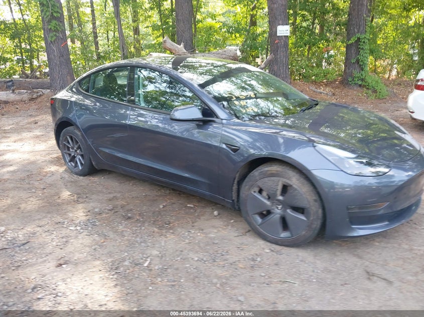 2023 Tesla Model 3 VIN 5YJ3E1EA4PF714456 IAAI salvage auction — REAR END, Salvage Title, sold $8,600 on 2026-07-31 (photo 1)