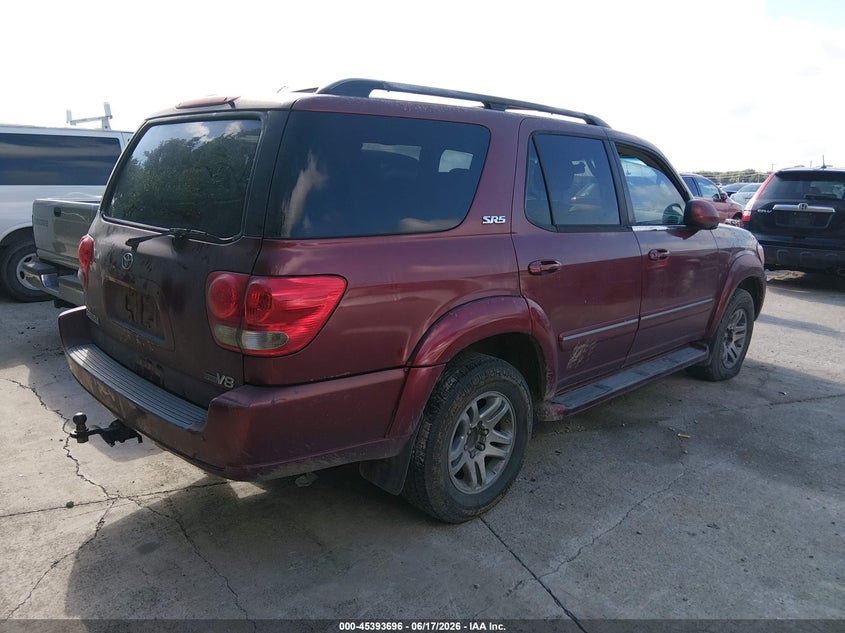 2006 Toyota Sequoia VIN 5TDZT34A56S264386 IAAI salvage auction — NORMAL WEAR, Original (Texas), sold $1,000 on 2026-07-20 (photo 4)