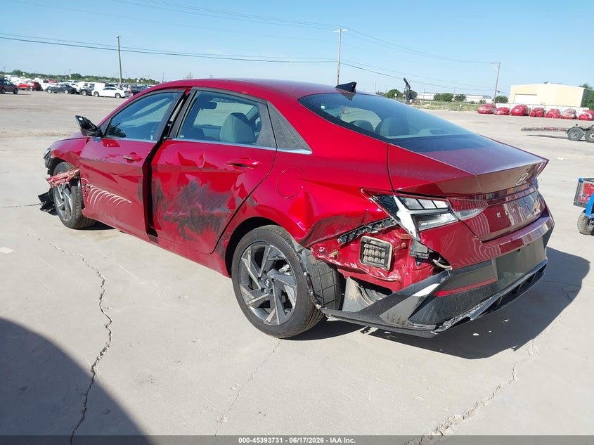 2025 Hyundai Elantra VIN KMHLS4DG0SU930428 IAAI salvage auction — REAR END, Salvage Title, sold $25 on 2026-07-30 (photo 3)
