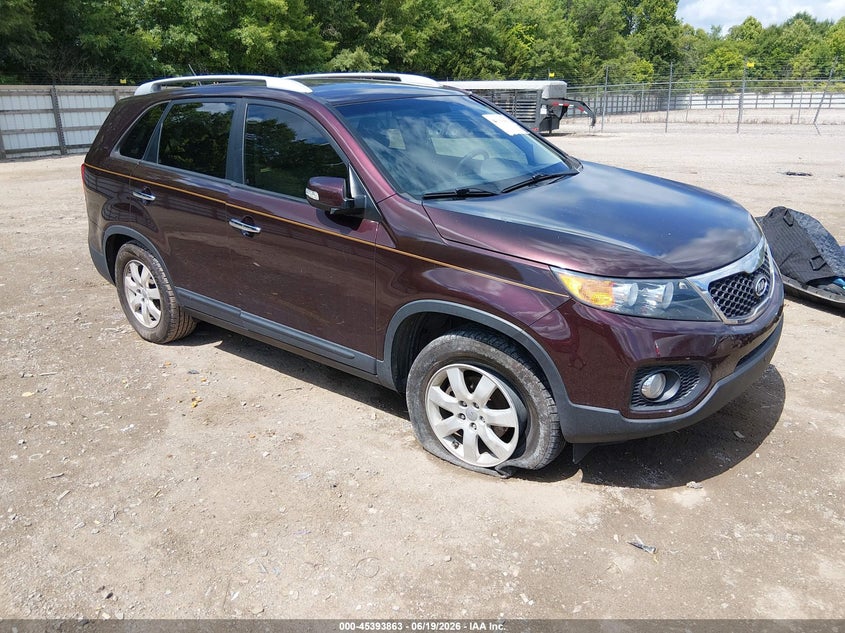 2013 Kia Sorento VIN 5XYKT3A66DG390476 IAAI salvage auction — RIGHT REAR, Salvage Title, sold $1,050 on 2026-07-22 (photo 1)