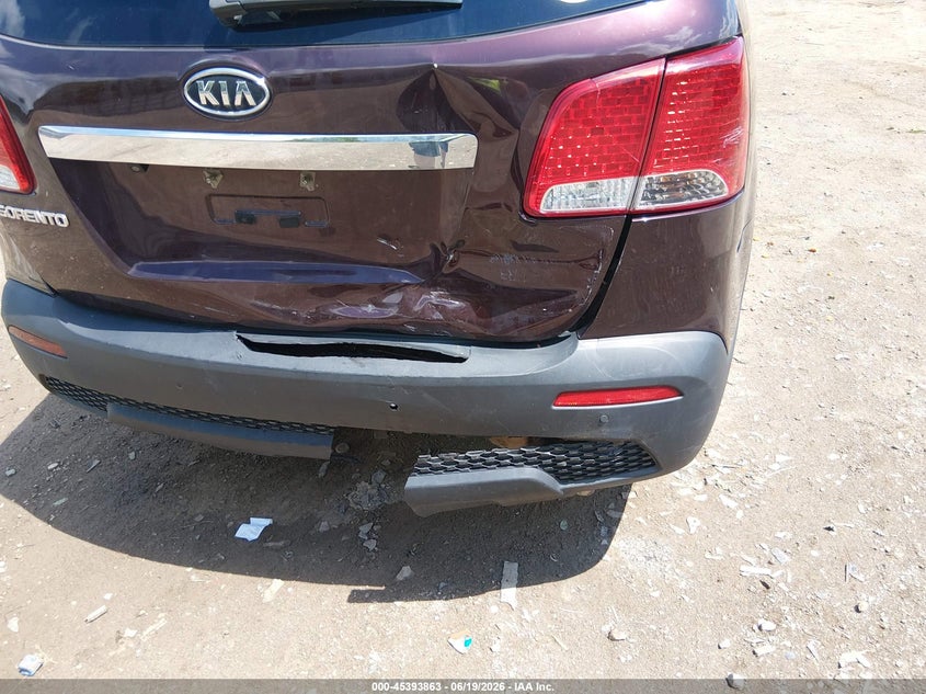 2013 Kia Sorento VIN 5XYKT3A66DG390476 IAAI salvage auction — RIGHT REAR, Salvage Title, sold $1,050 on 2026-07-22 (photo 6)