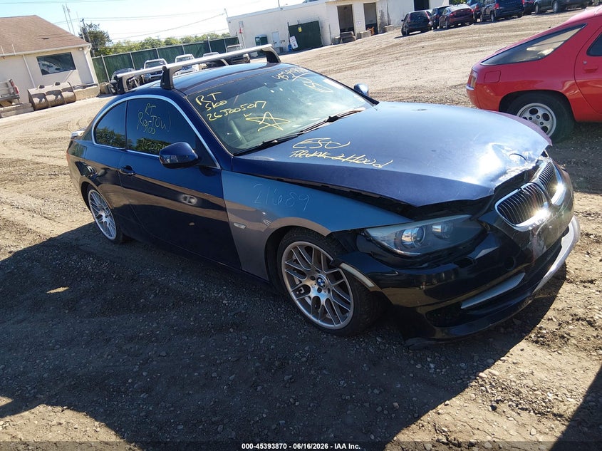 2013 BMW 3er VIN WBAKE5C51DJ107814 IAAI salvage auction — FRONT & REAR, Salvage Title, sold $175 on 2026-07-28 (photo 1)