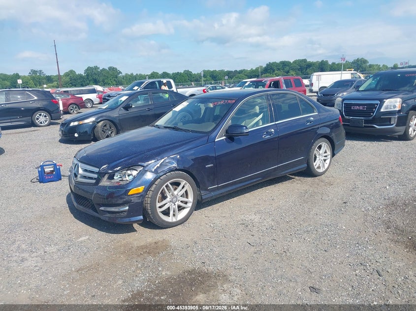 2012 Mercedes-benz C-klasse VIN WDDGF4HB6CR233333 IAAI salvage auction — LEFT FRONT, Salvage - Greater Than 75% (Maryland), sold $1,550 on 2026-08-11 (photo 2)