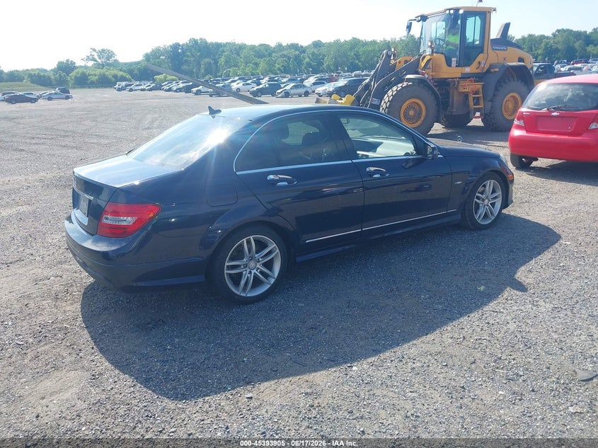 2012 Mercedes-benz C-klasse VIN WDDGF4HB6CR233333 IAAI salvage auction — LEFT FRONT, Salvage - Greater Than 75% (Maryland), sold $1,550 on 2026-08-11 (photo 4)