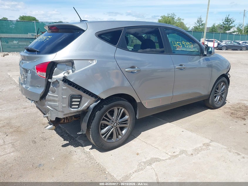 2015 Hyundai Tucson VIN KM8JTCAF6FU046901 IAAI salvage auction — FRONT & REAR, Clear (Indiana), sold $2,050 on 2026-07-07 (photo 4)