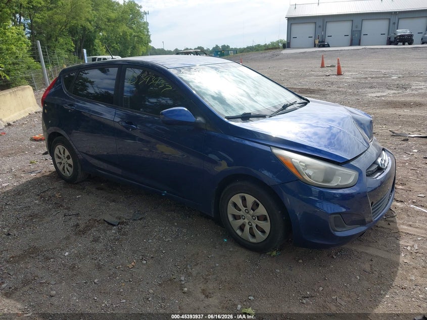 2015 Hyundai Accent VIN KMHCT5AE2FU228378 IAAI salvage auction — FRONT END, Clear (Indiana), sold $300 on 2026-07-29 (photo 1)