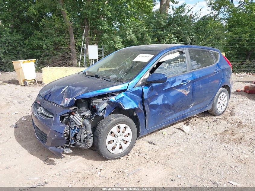 2015 Hyundai Accent VIN KMHCT5AE2FU228378 IAAI salvage auction — FRONT END, Clear (Indiana), sold $300 on 2026-07-29 (photo 2)
