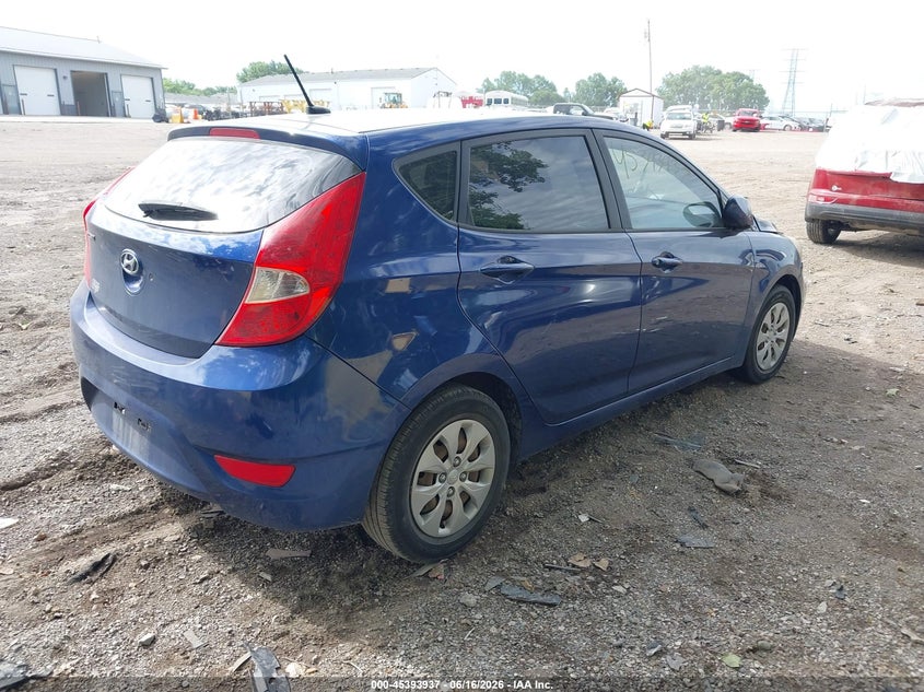 2015 Hyundai Accent VIN KMHCT5AE2FU228378 IAAI salvage auction — FRONT END, Clear (Indiana), sold $300 on 2026-07-29 (photo 4)