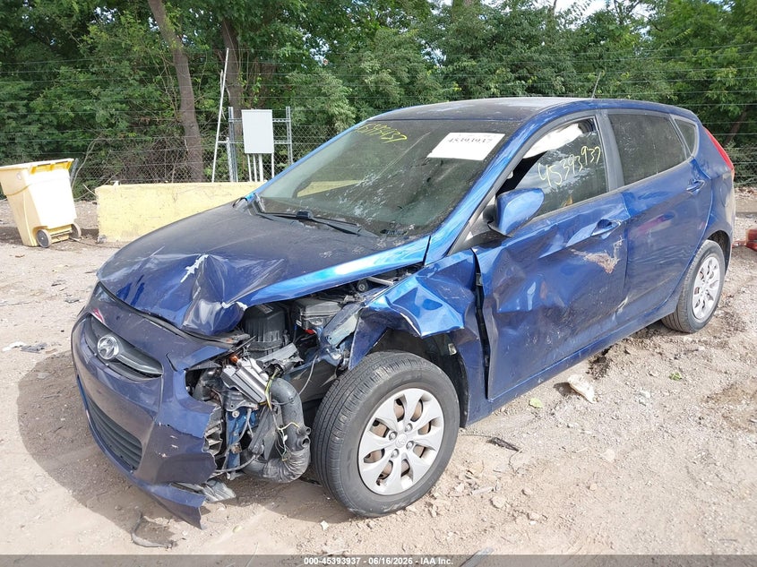 2015 Hyundai Accent VIN KMHCT5AE2FU228378 IAAI salvage auction — FRONT END, Clear (Indiana), sold $300 on 2026-07-29 (photo 6)
