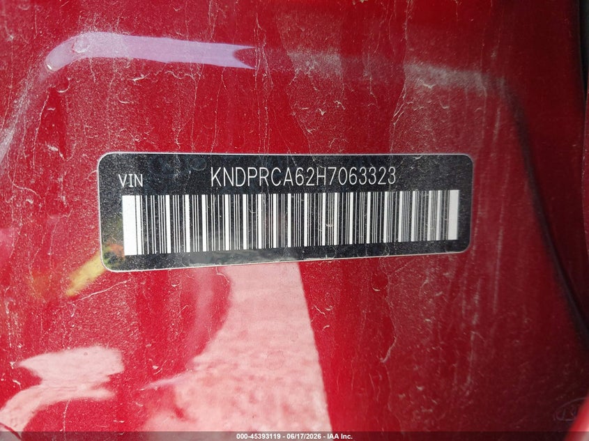2017 Kia Sportage VIN KNDPRCA62H7063323 IAAI salvage auction — RIGHT FRONT, Salvage (Ohio), sold $3,400 on 2026-07-08 (photo 9)