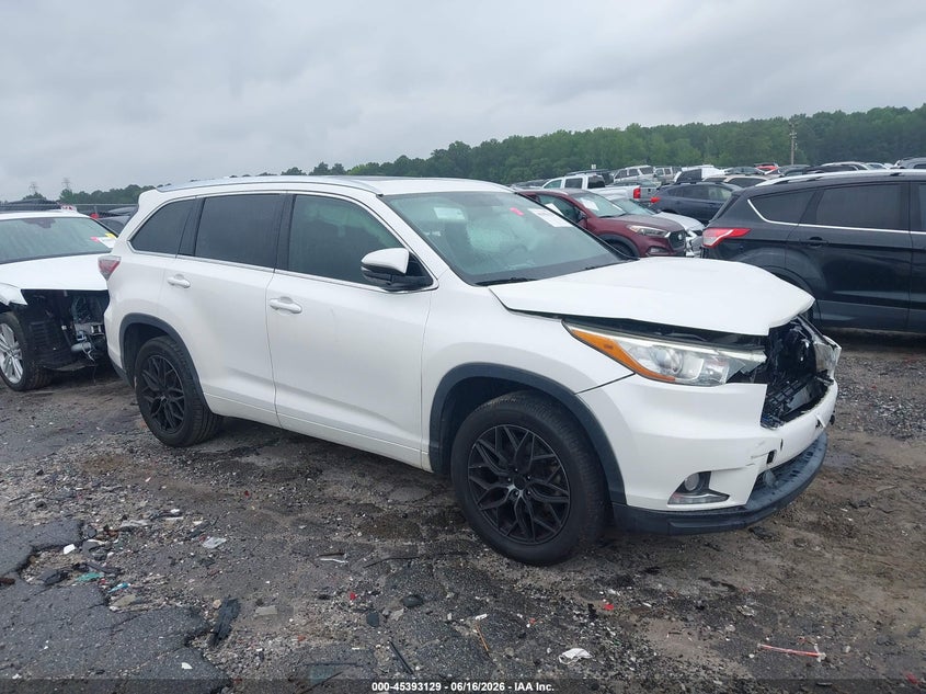 2015 Toyota Highlander VIN 5TDYKRFH6FS054424 IAAI salvage auction — FRONT END, Salvage (Georgia), sold $7,425 on 2026-07-29 (photo 1)