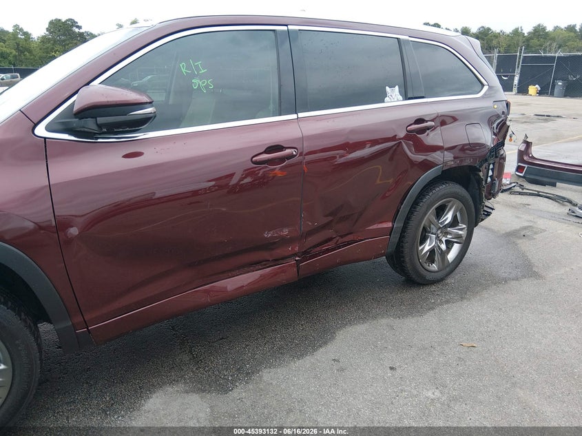 2018 Toyota Highlander VIN 5TDYZRFH5JS286744 IAAI salvage auction — SIDE, Salvage Title, sold $7,800 on 2026-07-29 (photo 6)